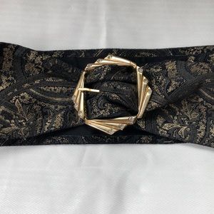 Womens wrap belt black & gold made in France